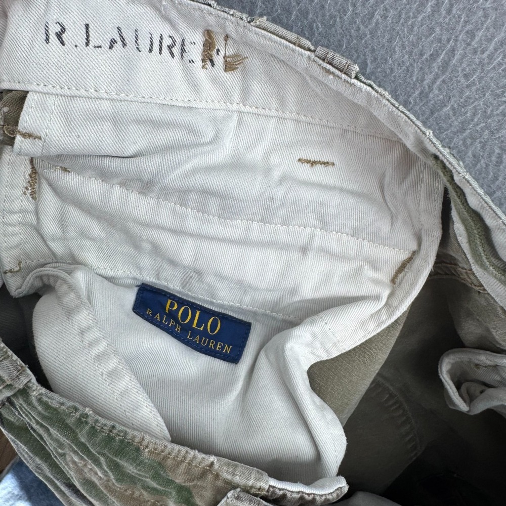 Polo Ralph Lauren Pants Mens 32x30 (Fits 32x26) Military Camo Cargo Slim Fit - Picture 14 of 16